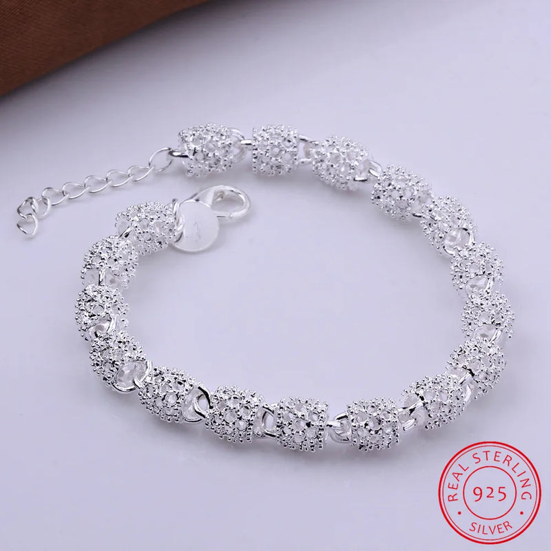 Pulseira de prata Contas de Flores